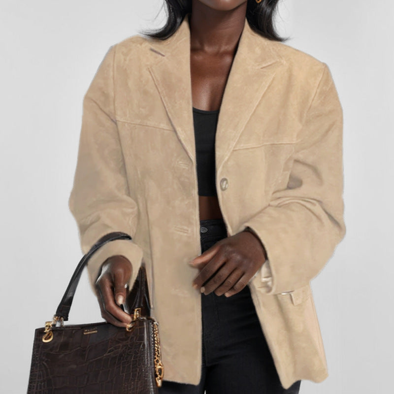 Damen Wildlederjacke Lässige Passform Eveloria