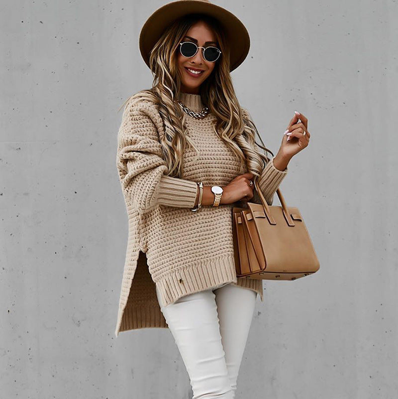 Damen Strickpullover Strukturiert Weit Eveloria