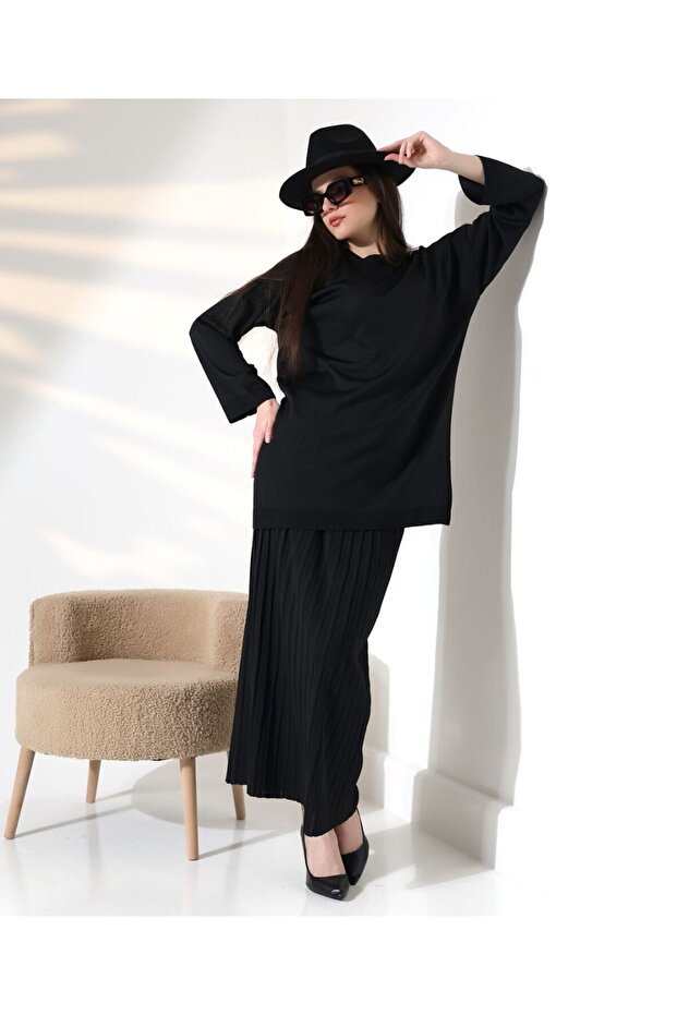 Damen Langarmshirt und Faltenrock Set Eveloria