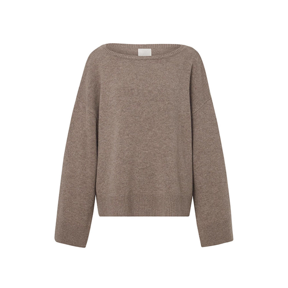 Damen Strickpullover Lässig Weite Passform Eveloria