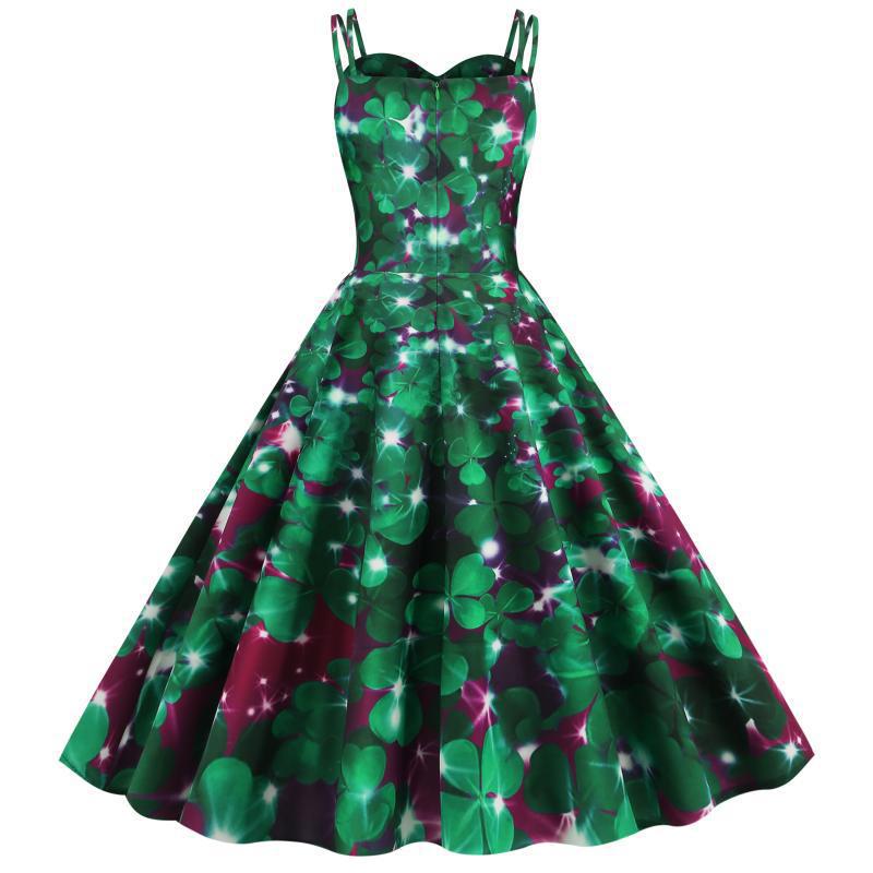 Damen A-Linien Kleid Floral-Muster Eveloria