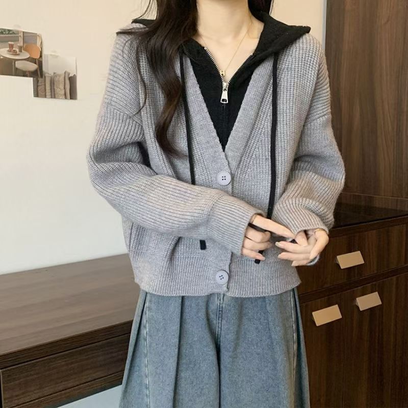 Damen Wickeljacke mit Kapuze Modisch