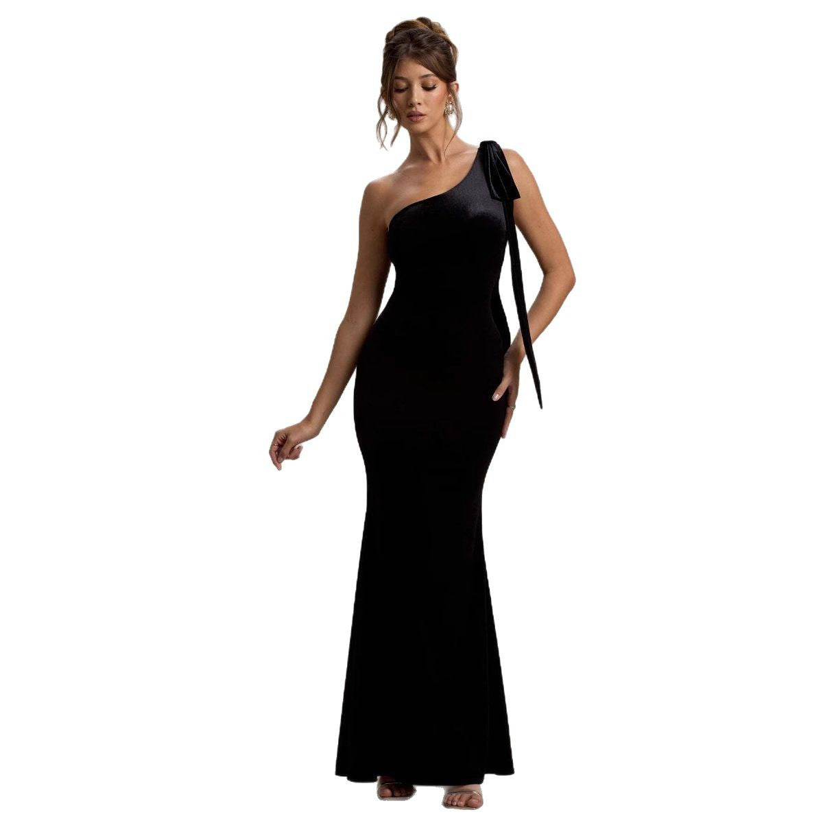 Damen Maxikleid Schulterfrei Elegant