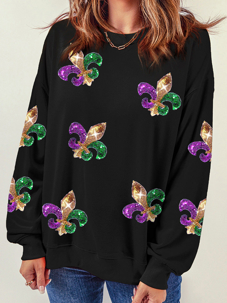 Eveloria Damen Sweatshirt Baumwollmischung Langarm