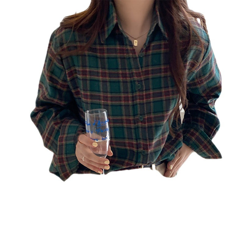 Damen Flanellhemd mit Button-Down-Kragen Weich Eveloria