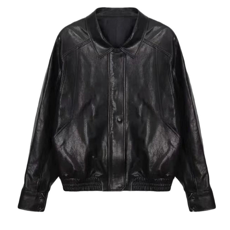 Damen Kunstlederjacke Voluminöse Ärmel Eveloria