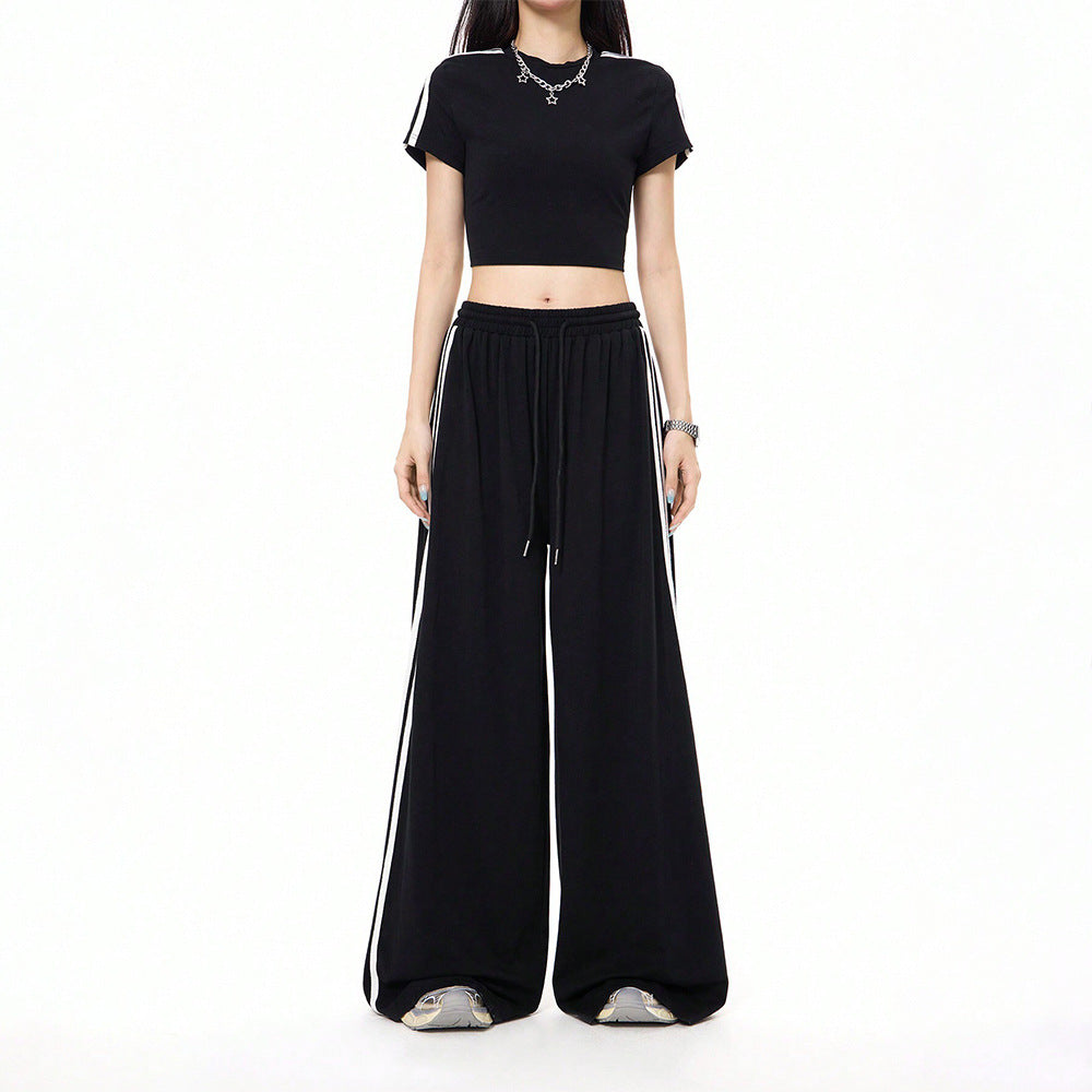 Damen Sportset Crop- und Hose mit Slip-Details