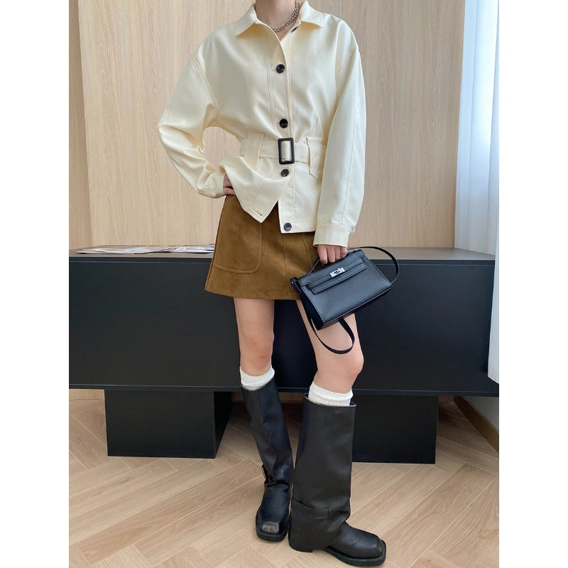 Damen Utility-Jacke Lässig Oliv Grün