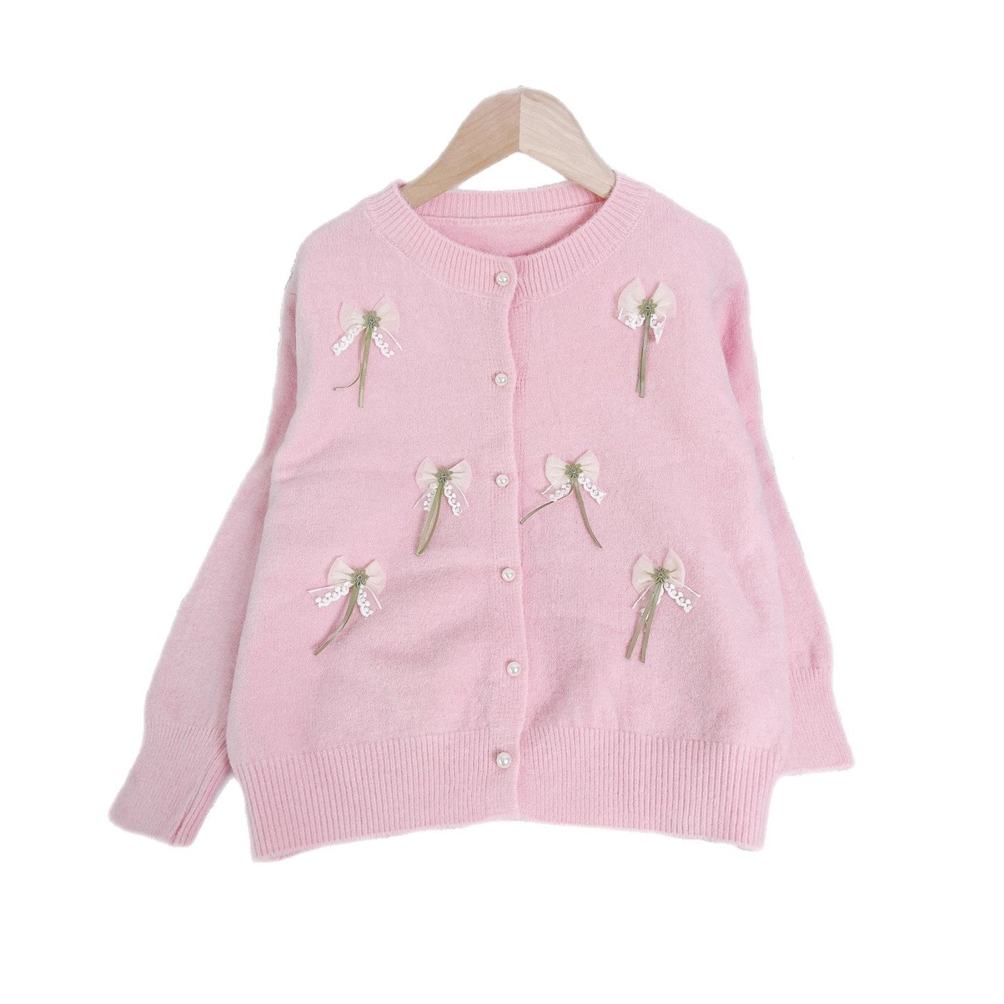 Damen Strickjacke mit Schleifen-Applikationen Eveloria
