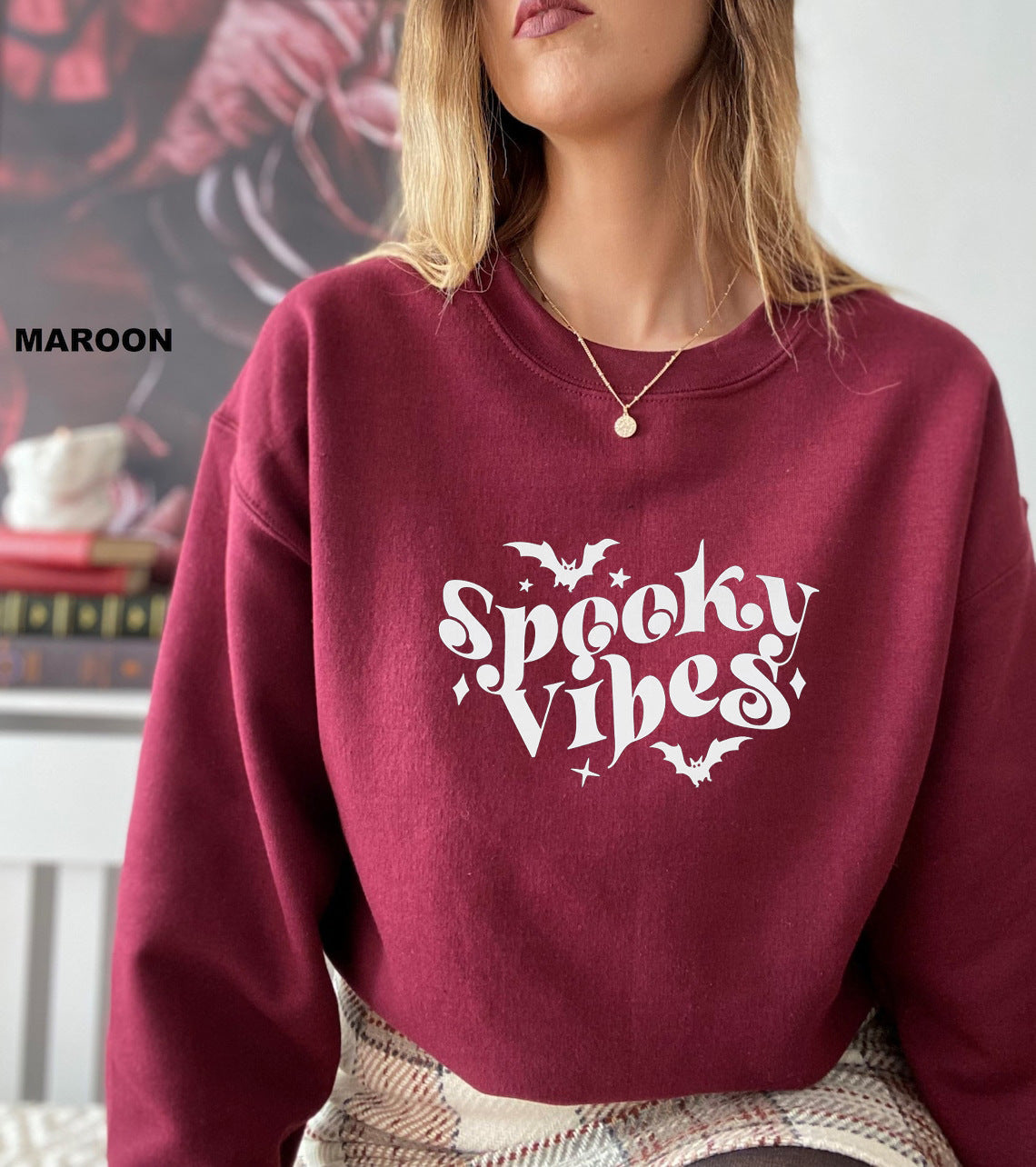 Damen Sweatshirt Halloween-Design Bequem Eveloria