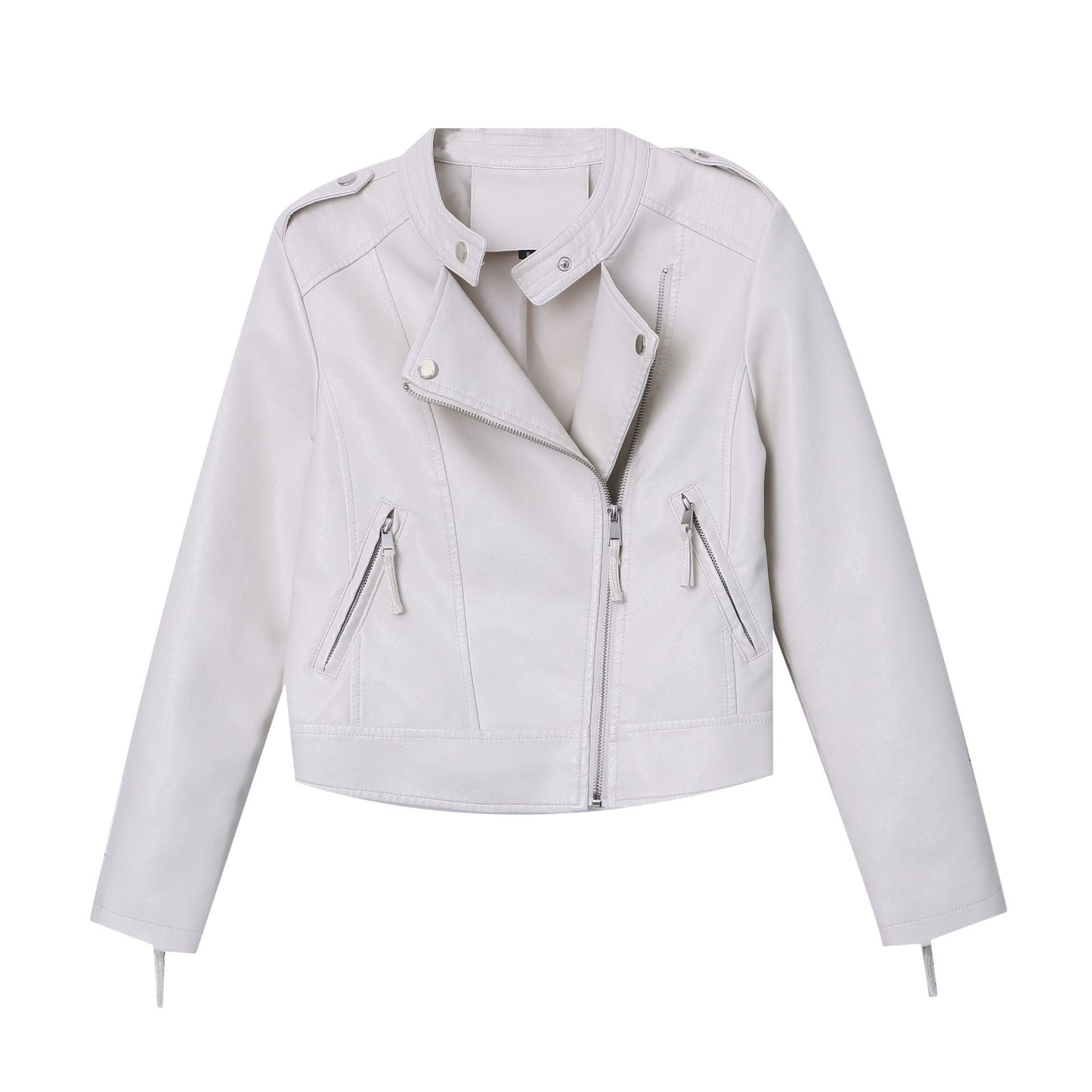 Damen Lederjacke Bikerstil Eveloria
