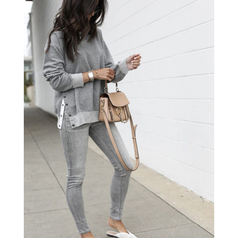 Damen Oversized Pullover Sportlich Eveloria