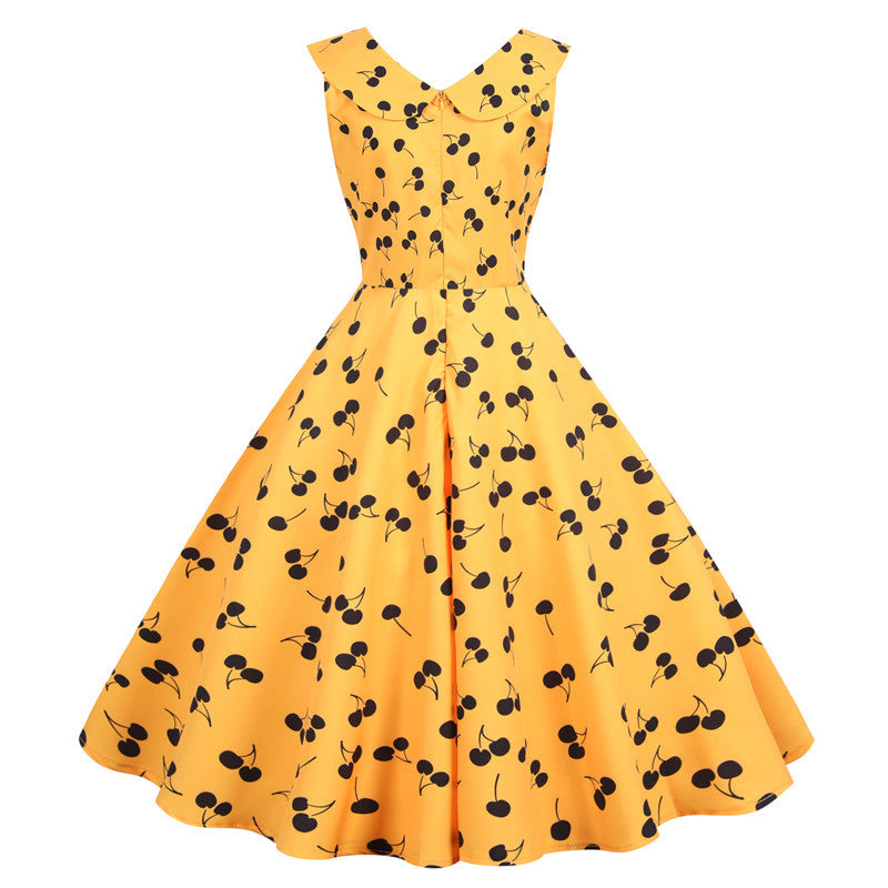 Damen Swingkleid Fruchtigem Design Ausgestellter Rock Eveloria