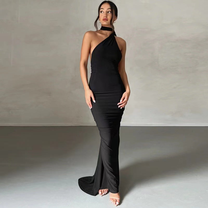 Damen Wickelkleid Asymmetrischer Saum Figurbetont Eveloria