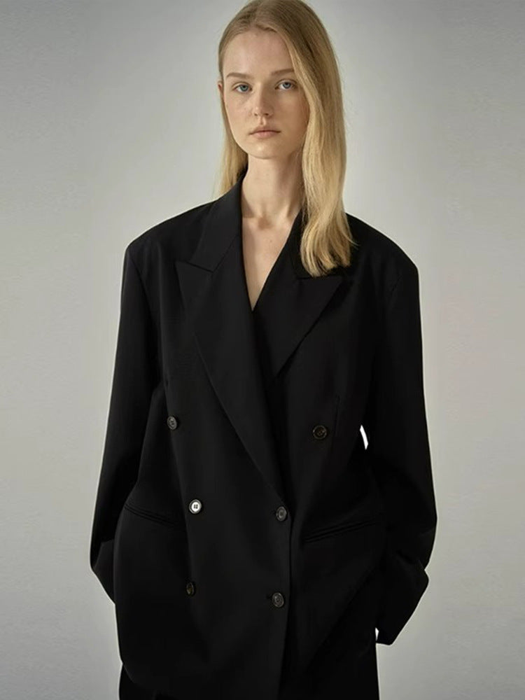 Damen Blazer Oversized Doppelter Knopf Eveloria