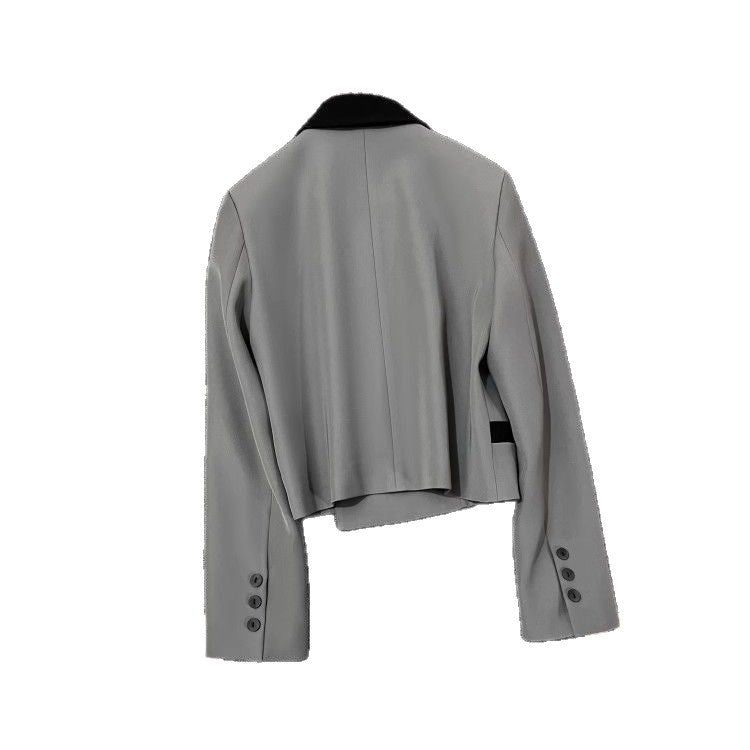 Damen Doppelreiher Blazerjacke Cropped Eveloria