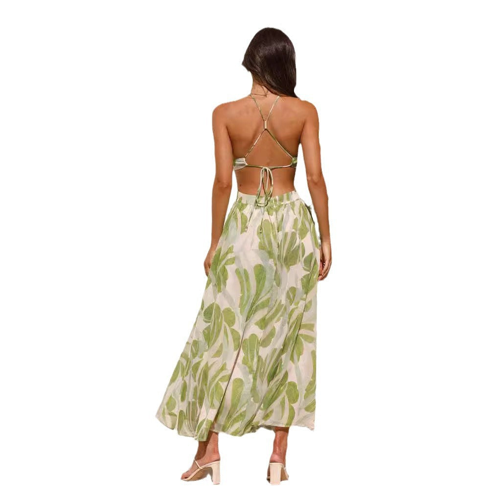 Damen Maxikleid Florales Design Luftig Eveloria
