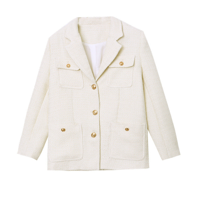 Damen Boucle Blazerjacke mit Taschen Eveloria