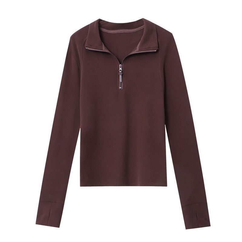 Damen Langärmeliger Pullover Quarter-Zip Elastisch Eveloria