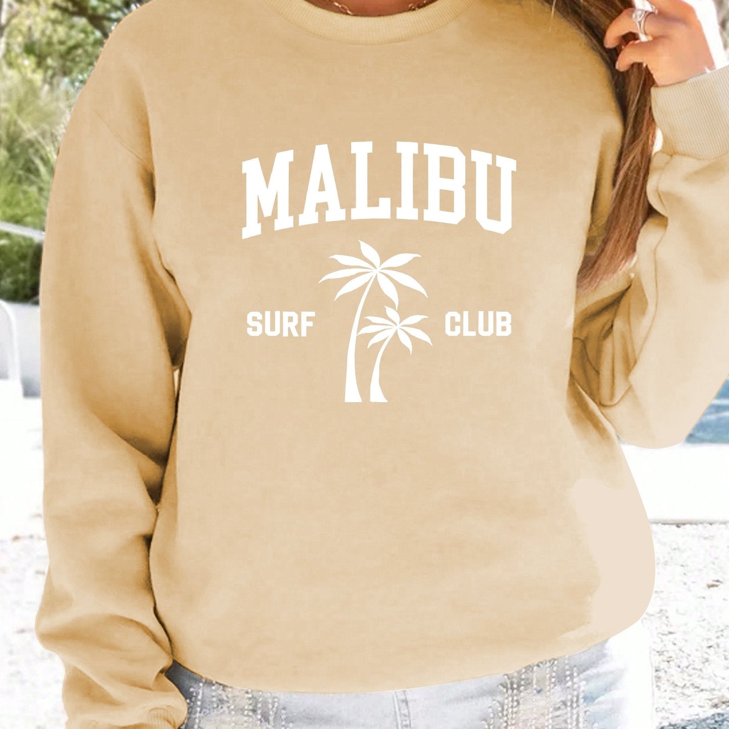 Damen Sweatshirt Surf-Club-Aufdruck Eveloria