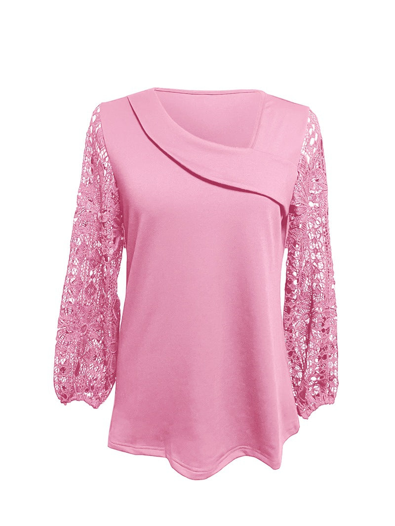 Damen Bluse Spitze Elegant Eveloria