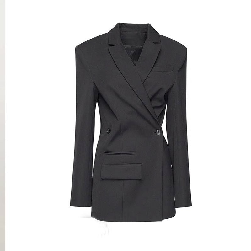Damen Blazer Asymmetrisch Moderner Schnitt Eveloria