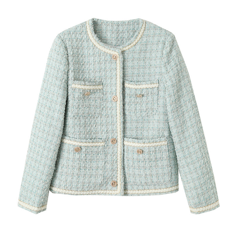 Damen Bouclé-Jacke mit Schmuckknöpfen Eveloria