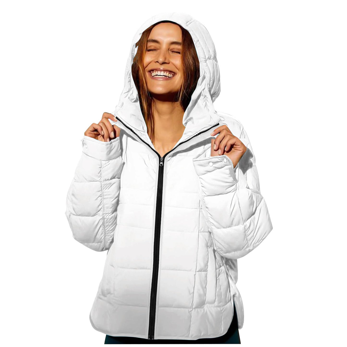 Damen Winterjacke Abnehmbare Kapuze Wasserabweisend Eveloria