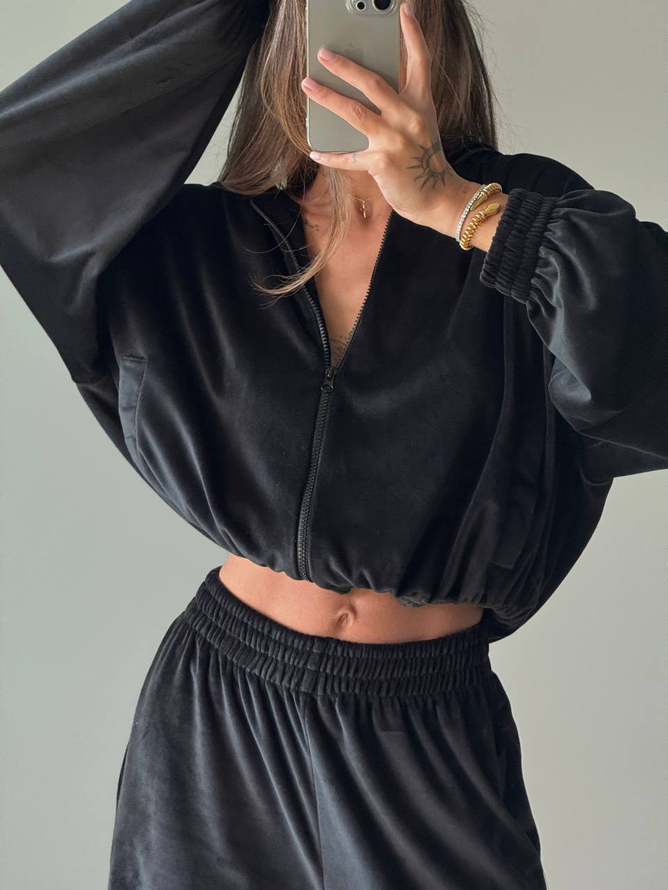 Damen Fleece-Anzug Modern Reißverschluss Weit Schnitt Eveloria
