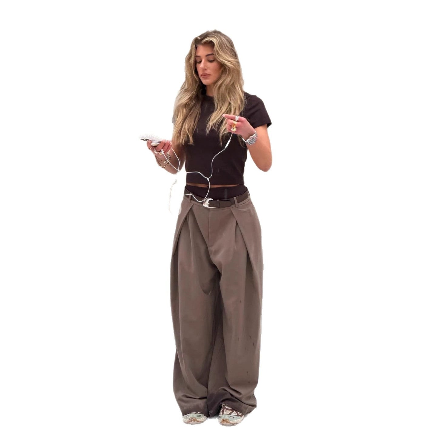 Damen Hochtaillierte Hosen Eveloria
