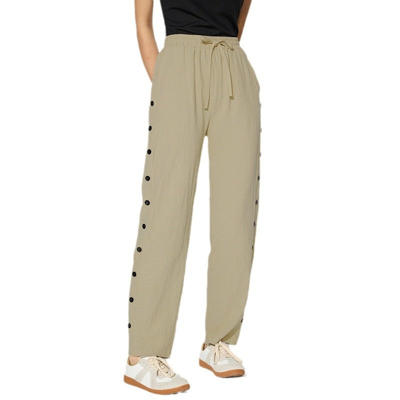 Damen Joggpants Dekorative Knöpfe Eveloria