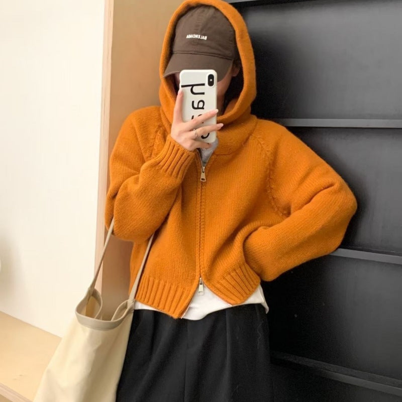 Damen Hoodie-Cardigan Kuschelig Reißverschluss Große Taschen Grau
