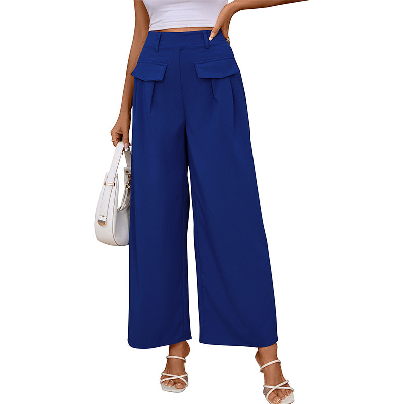 Damen Hochbundhose Weite Passform Praktische Taschen Eveloria