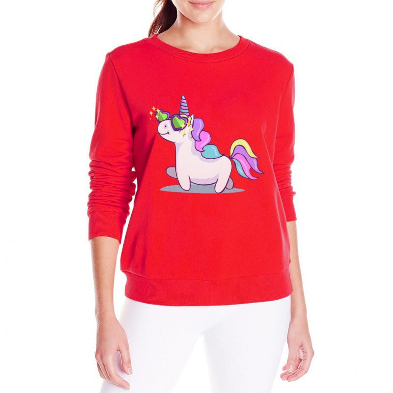 Damen Sweatshirt Einhorn-Design Lockeres Eveloria