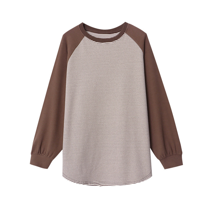 Damen Sweatshirt Gestreift Lässig Eveloria
