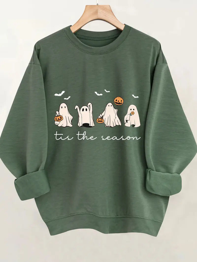 Damen Sweatshirt Halloween-Motiv Lässiger Schnitt Eveloria