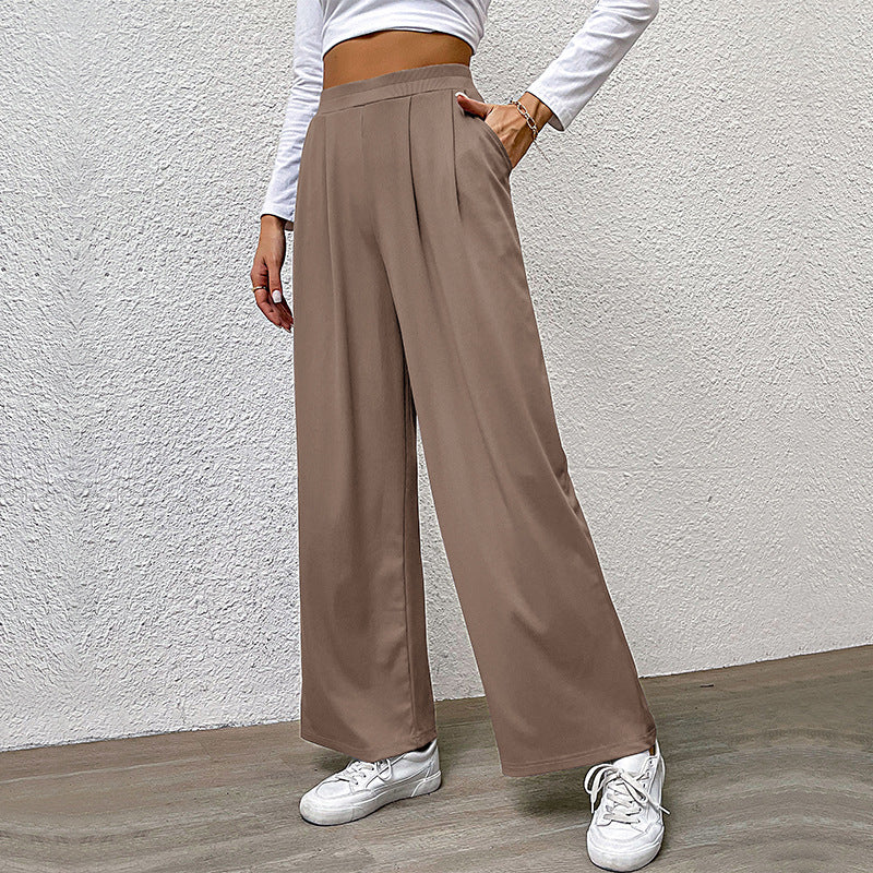 Damen Palazzo-Hose Hochtaillier Falten