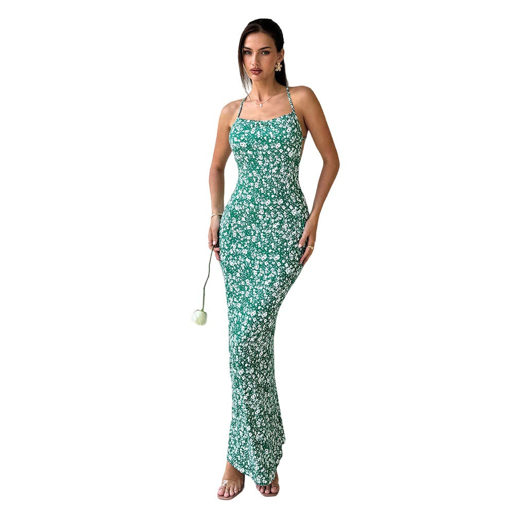 Damen Maxikleid Floraldruck Verstellbare Träger