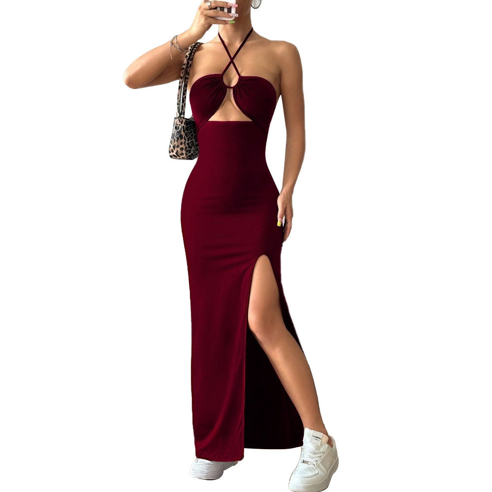 Damen Maxikleid mit Cut-Out und Seitenschlitz