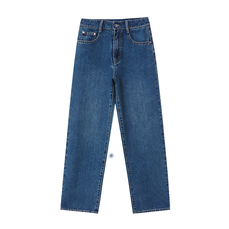 Damen High-Waist-Jeans Weites Bein Lässig Eveloria