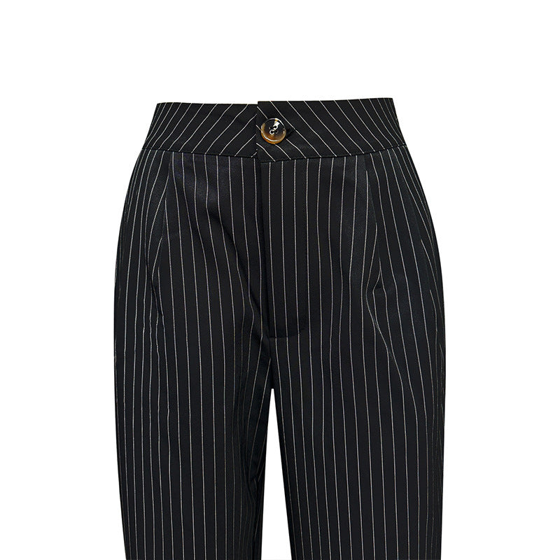 Damen Hochbundhose Gestreift Eveloria