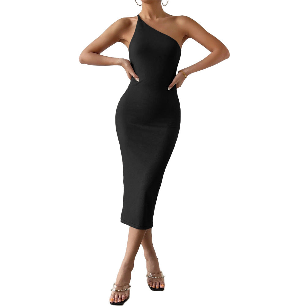 Damen Midikleid Asymmetrisch Figurbetont Eveloria
