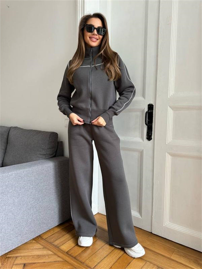 Damen Sweat-Set Hochkragen Weites Design Eveloria