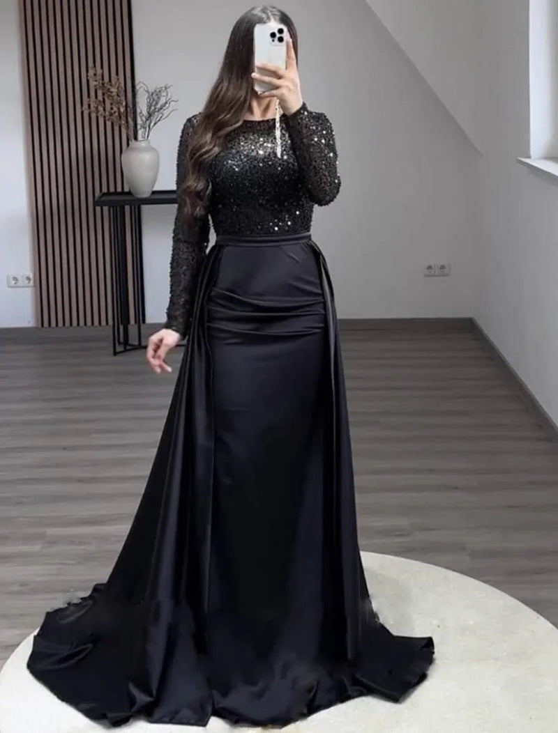 Damen Abendkleid mit Glitzerdetails und fließendem Stoff Eveloria
