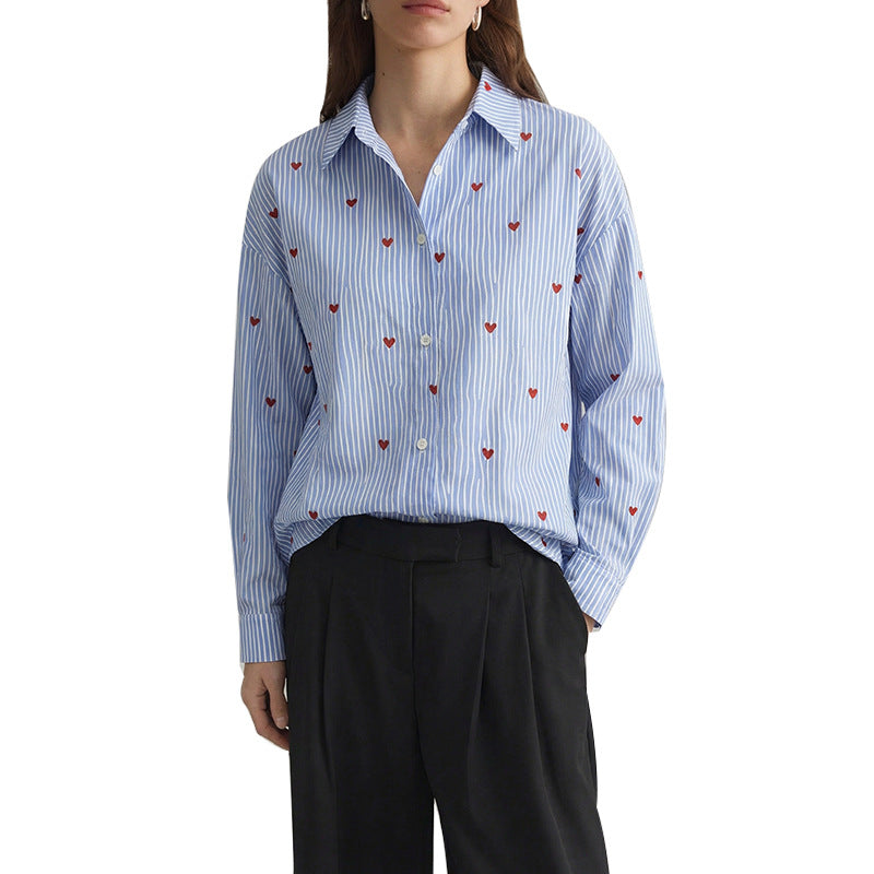 Damen Bluse Romantisches Herzdesign