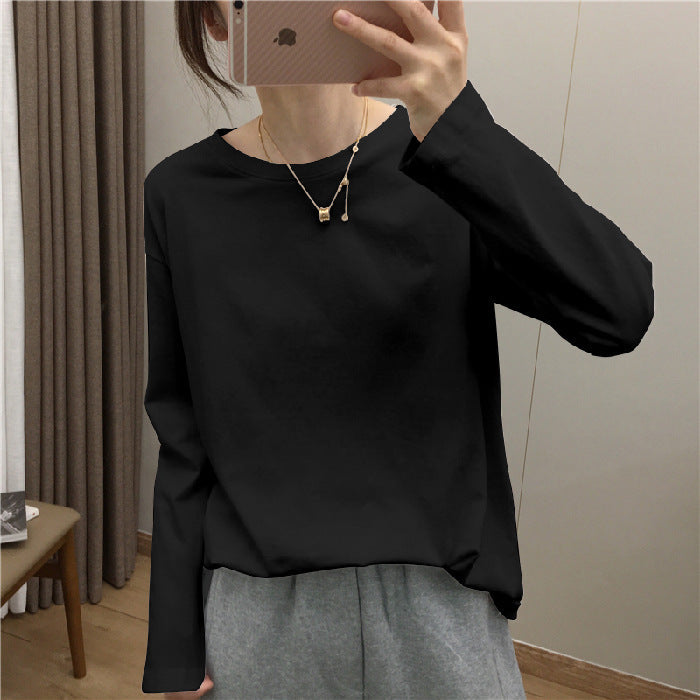 Damen Langarmshirt Rundhals Atmungsaktives Material Weiß