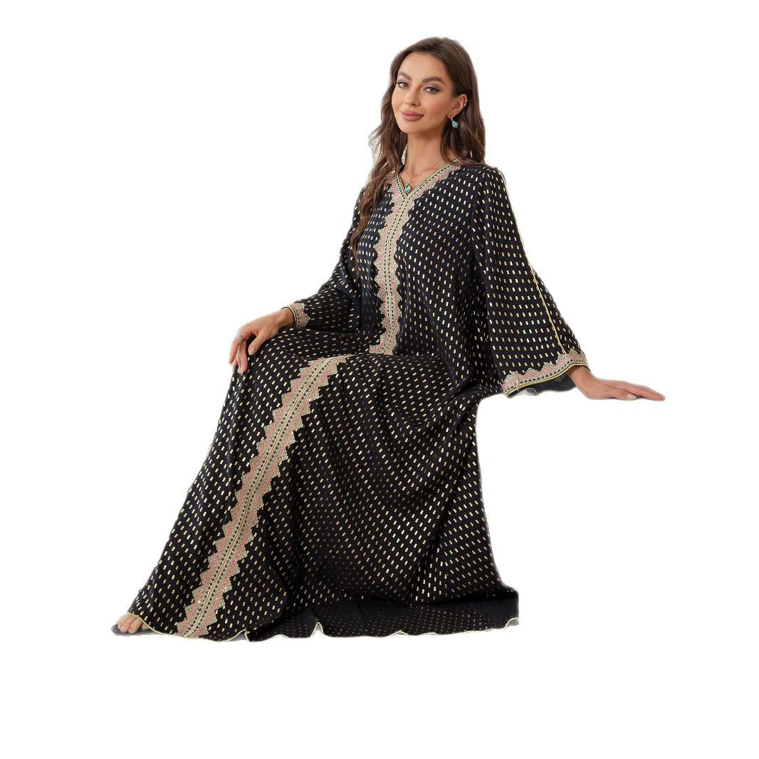 Damen Maxi-Kleid Kaftan-Stil mit Verzierungen Eveloria