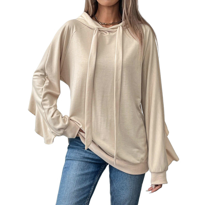 Damen Kapuzenpullover Lässig Schlitzdesign Elegante Optik