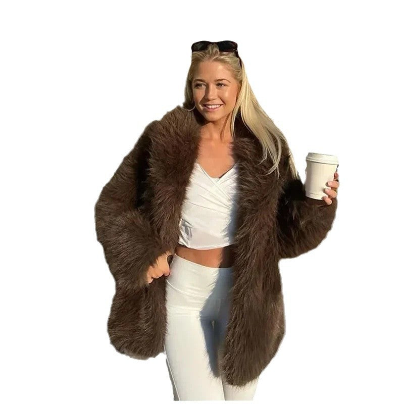 Damen Kunstpelzjacke Voluminöse Ärmel Eveloria