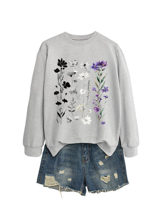 Damen Sweatshirt Florales Design Weich Eveloria